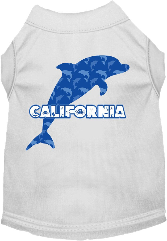 Pet Dog & Cat Screen Printed Shirt for Small to Medium Pets (Sizes XS-XL), "California Blue Dolphins"