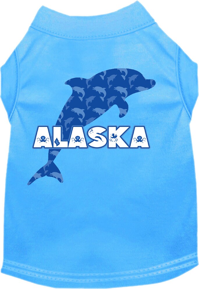 Pet Dog & Cat Screen Printed Shirt for Small to Medium Pets (Sizes XS-XL), "Alaska Blue Dolphins"