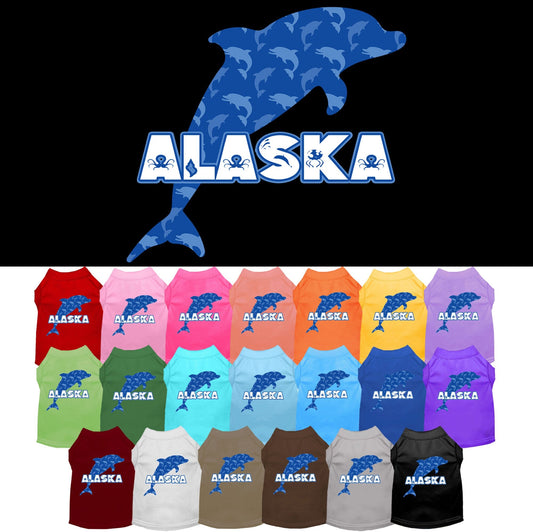 Pet Dog & Cat Screen Printed Shirt for Medium to Large Pets (Sizes 2XL-6XL), "Alaska Blue Dolphins"