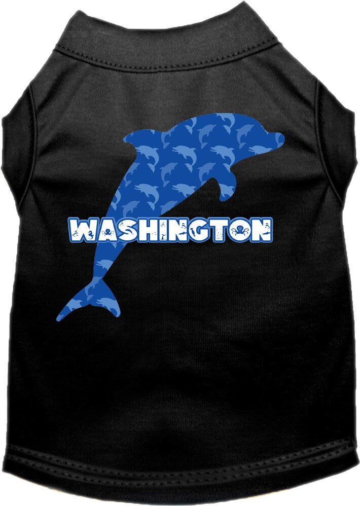 Pet Dog & Cat Screen Printed Shirt for Medium to Large Pets (Sizes 2XL-6XL), "Washington Blue Dolphins"