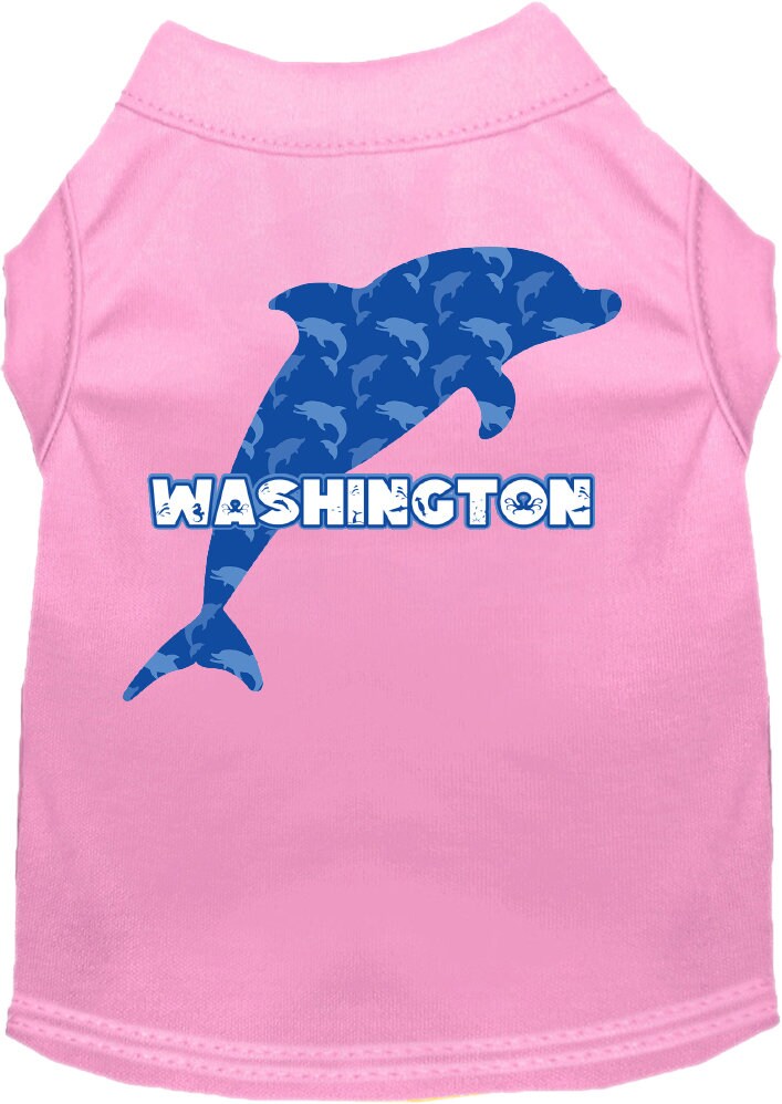 Pet Dog & Cat Screen Printed Shirt for Medium to Large Pets (Sizes 2XL-6XL), "Washington Blue Dolphins"