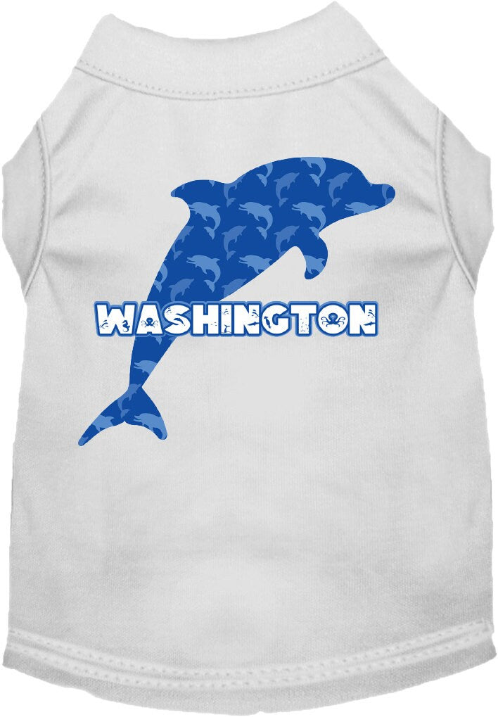 Pet Dog & Cat Screen Printed Shirt for Small to Medium Pets (Sizes XS-XL), "Washington Blue Dolphins"