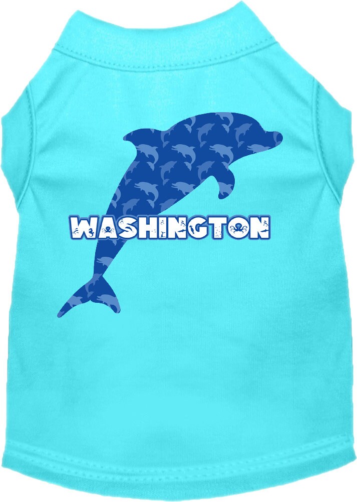 Pet Dog & Cat Screen Printed Shirt for Small to Medium Pets (Sizes XS-XL), "Washington Blue Dolphins"