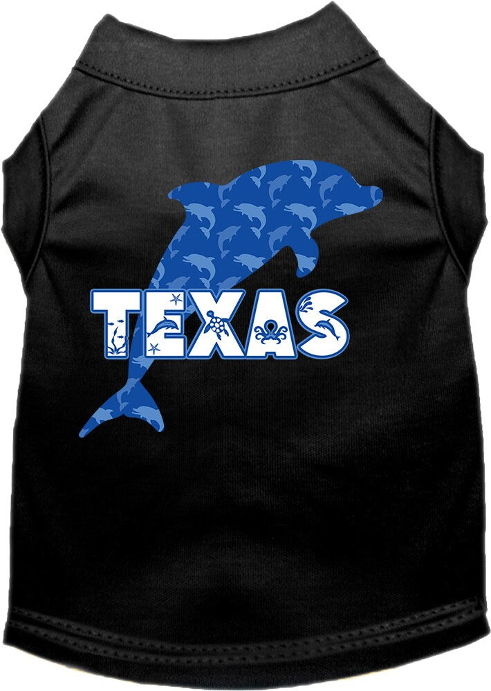 Pet Dog & Cat Screen Printed Shirt for Medium to Large Pets (Sizes 2XL-6XL), "Texas Blue Dolphins"