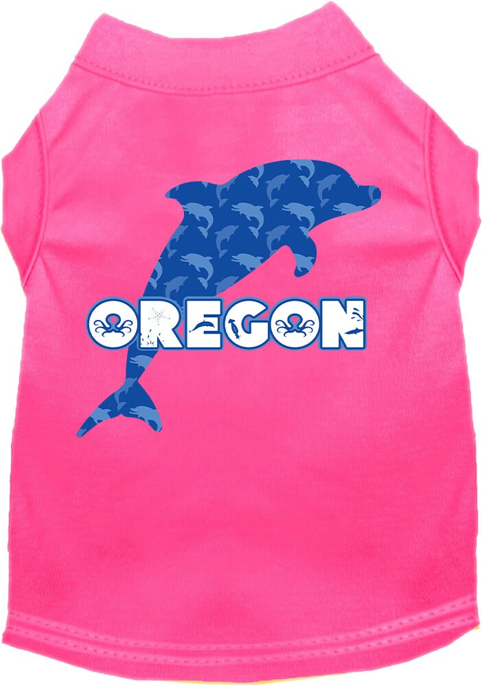 Pet Dog & Cat Screen Printed Shirt for Medium to Large Pets (Sizes 2XL-6XL), "Oregon Blue Dolphins"