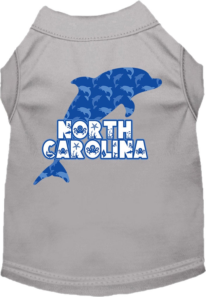 Pet Dog & Cat Screen Printed Shirt for Medium to Large Pets (Sizes 2XL-6XL), "North Carolina Blue Dolphins"