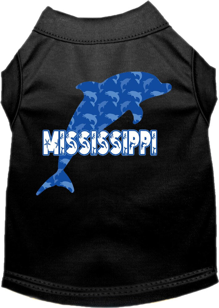 Pet Dog & Cat Screen Printed Shirt for Medium to Large Pets (Sizes 2XL-6XL), "Mississippi Blue Dolphins"