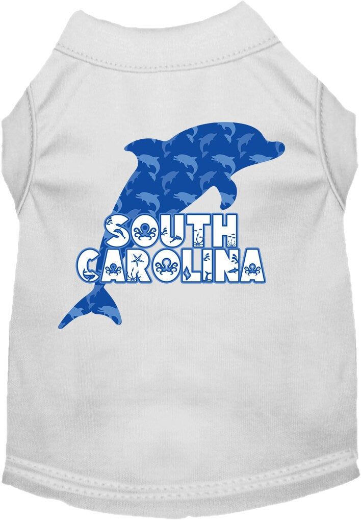 Pet Dog & Cat Screen Printed Shirt for Small to Medium Pets (Sizes XS-XL), "South Carolina Blue Dolphins"