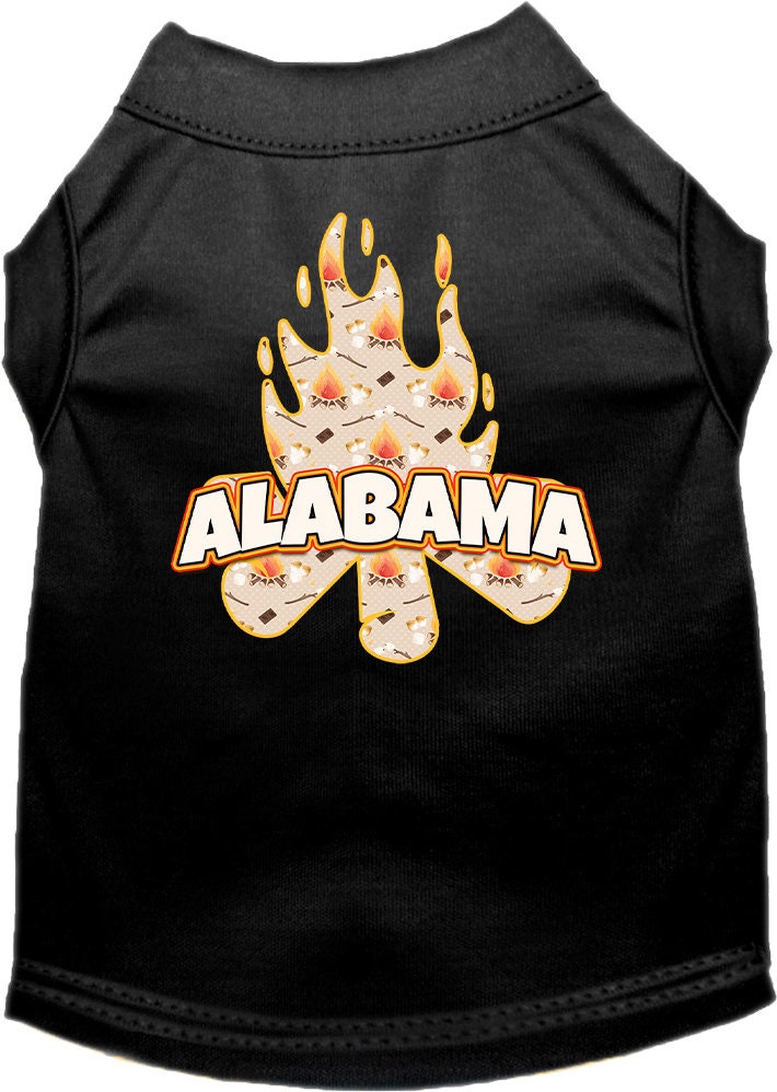 Pet Dog & Cat Screen Printed Shirt for Small to Medium Pets (Sizes XS-XL), "Alabama Around The Campfire"