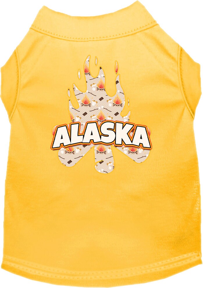 Pet Dog & Cat Screen Printed Shirt for Small to Medium Pets (Sizes XS-XL), "Alaska Around The Campfire"