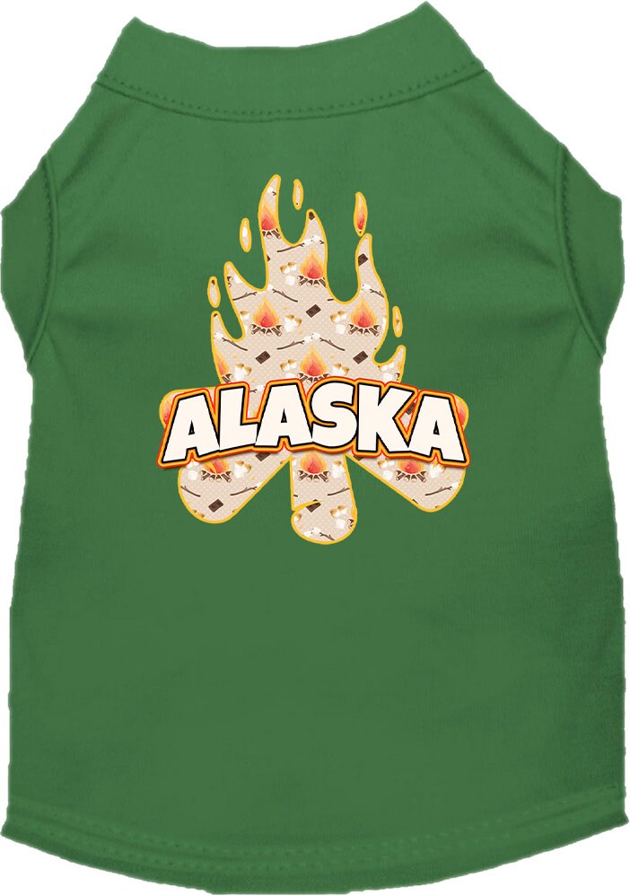 Pet Dog & Cat Screen Printed Shirt for Medium to Large Pets (Sizes 2XL-6XL), "Alaska Around The Campfire"