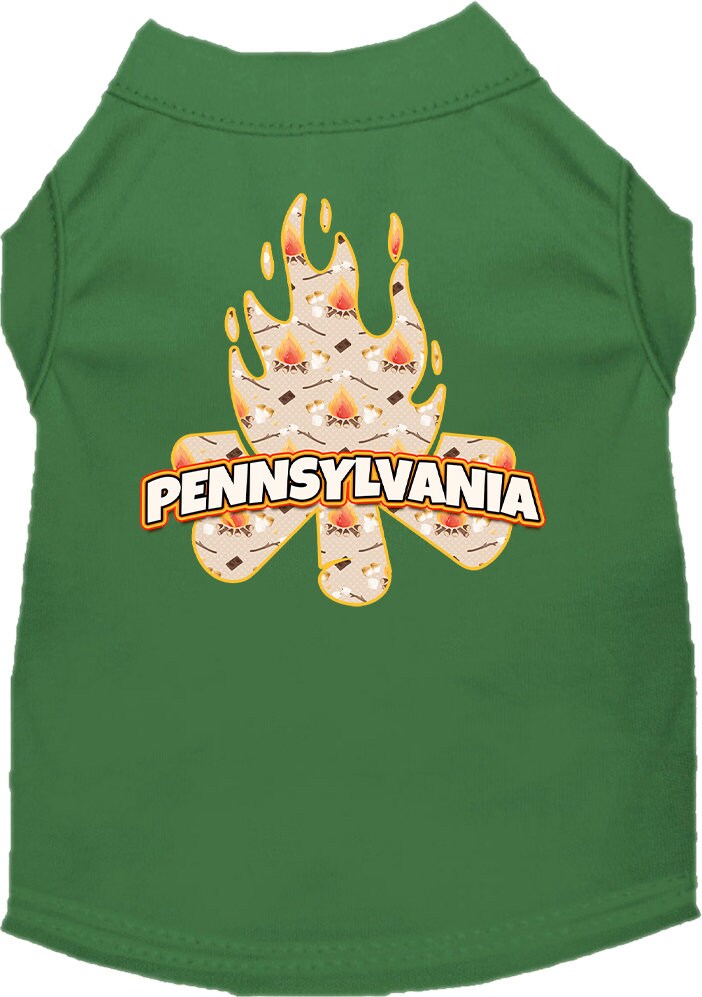 Pet Dog & Cat Screen Printed Shirt for Small to Medium Pets (Sizes XS-XL), "Pennsylvania Around The Campfire"