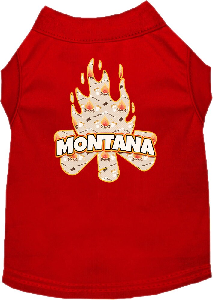 Pet Dog & Cat Screen Printed Shirt for Small to Medium Pets (Sizes XS-XL), "Montana Around The Campfire"