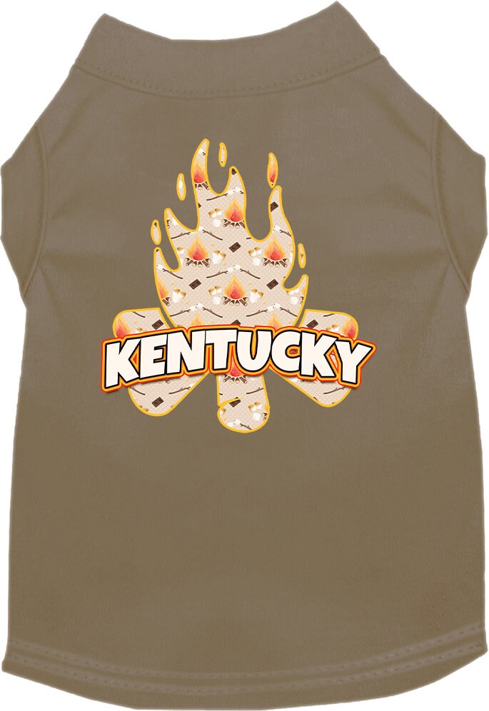 Pet Dog & Cat Screen Printed Shirt for Small to Medium Pets (Sizes XS-XL), "Kentucky Around The Campfire"