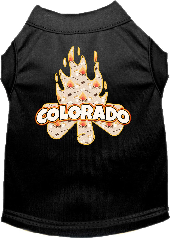 Pet Dog & Cat Screen Printed Shirt for Small to Medium Pets (Sizes XS-XL), "Colorado Around The Campfire"