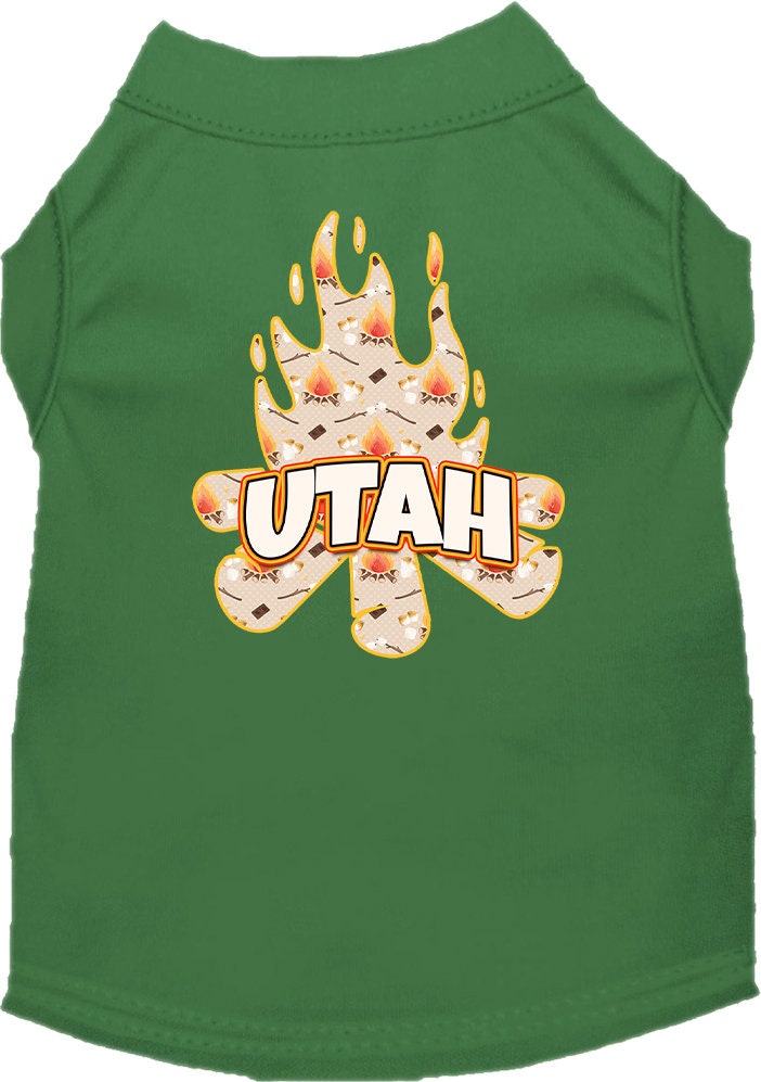 Pet Dog & Cat Screen Printed Shirt for Small to Medium Pets (Sizes XS-XL), "Utah Around The Campfire"