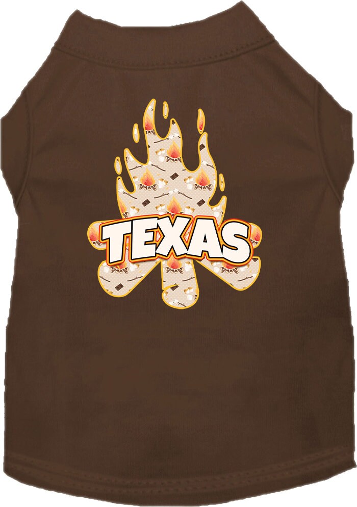 Pet Dog & Cat Screen Printed Shirt for Small to Medium Pets (Sizes XS-XL), "Texas Around The Campfire"