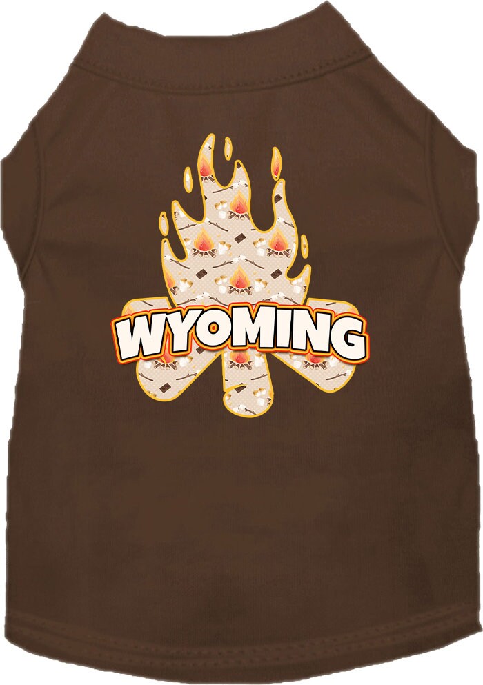 Pet Dog & Cat Screen Printed Shirt for Medium to Large Pets (Sizes 2XL-6XL), "Wyoming Around The Campfire"