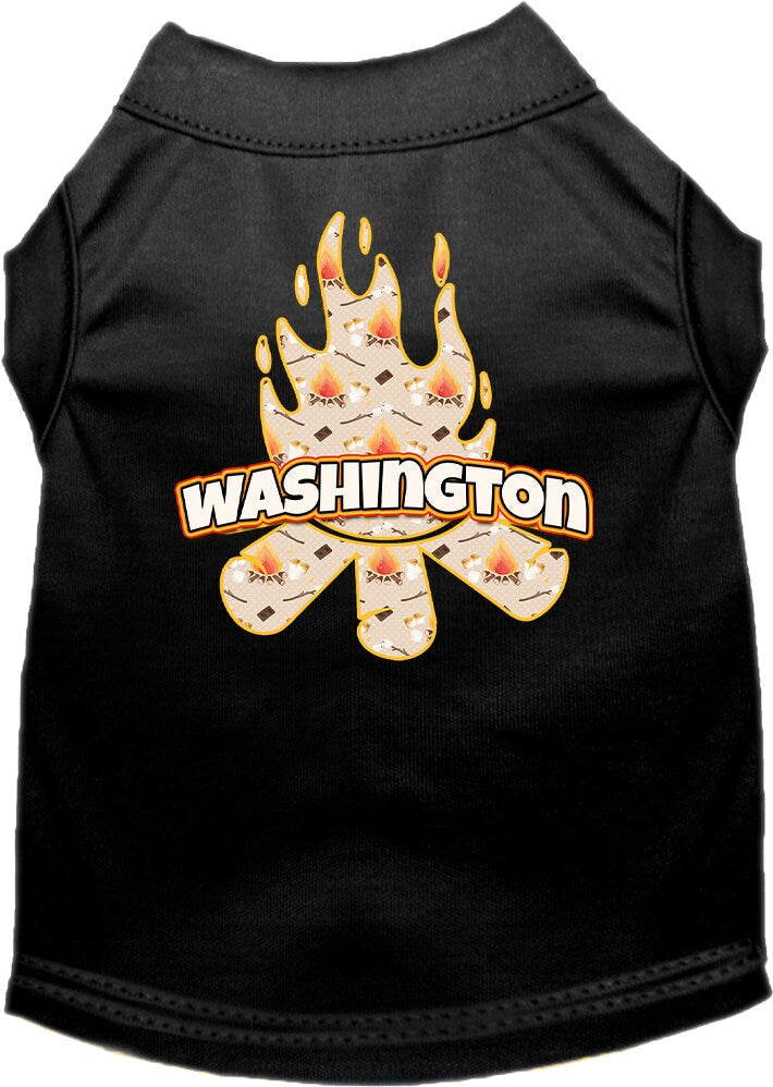 Pet Dog & Cat Screen Printed Shirt for Medium to Large Pets (Sizes 2XL-6XL), "Washington Around The Campfire"