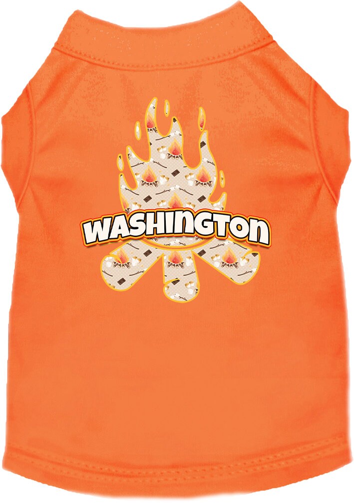 Pet Dog & Cat Screen Printed Shirt for Small to Medium Pets (Sizes XS-XL), "Washington Around The Campfire"