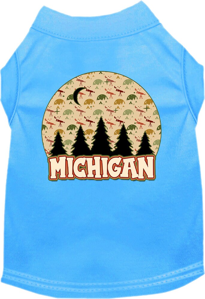 Pet Dog & Cat Screen Printed Shirt for Small to Medium Pets (Sizes XS-XL), "Michigan Under The Stars"