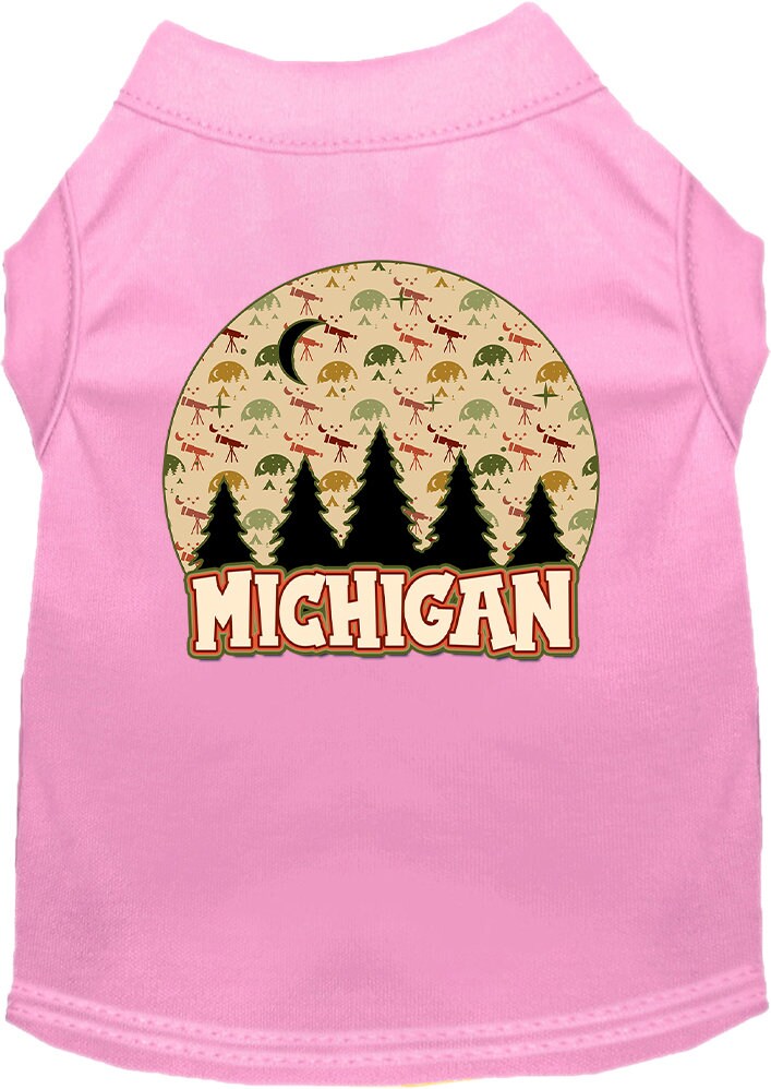 Pet Dog & Cat Screen Printed Shirt for Small to Medium Pets (Sizes XS-XL), "Michigan Under The Stars"