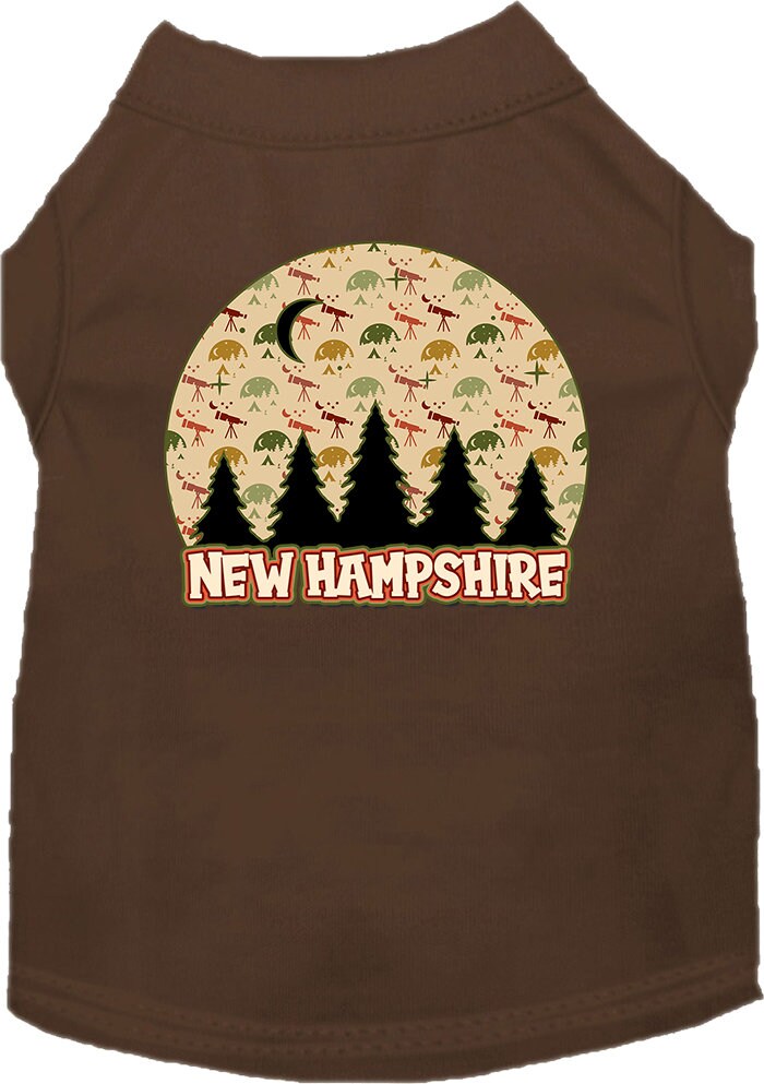 Pet Dog & Cat Screen Printed Shirt for Small to Medium Pets (Sizes XS-XL), "New Hampshire Under The Stars"