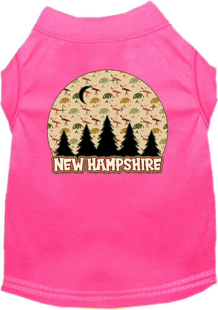 Pet Dog & Cat Screen Printed Shirt for Small to Medium Pets (Sizes XS-XL), "New Hampshire Under The Stars"