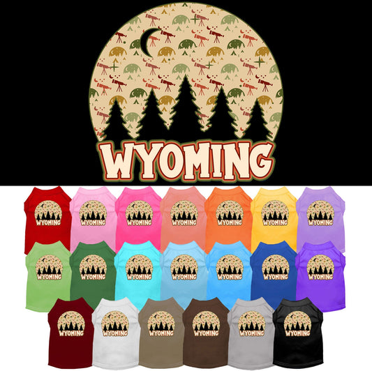 Pet Dog & Cat Screen Printed Shirt for Medium to Large Pets (Sizes 2XL-6XL), "Wyoming Under The Stars"