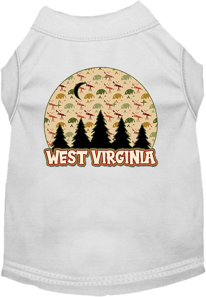 Pet Dog & Cat Screen Printed Shirt for Small to Medium Pets (Sizes XS-XL), "West Virginia Under The Stars"