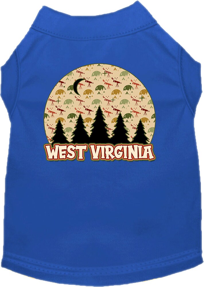 Pet Dog & Cat Screen Printed Shirt for Small to Medium Pets (Sizes XS-XL), "West Virginia Under The Stars"