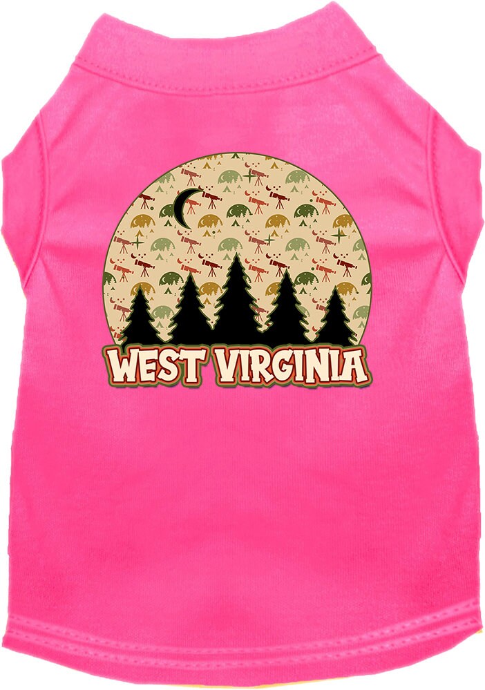 Pet Dog & Cat Screen Printed Shirt for Small to Medium Pets (Sizes XS-XL), "West Virginia Under The Stars"