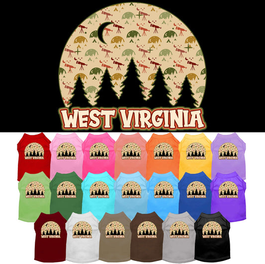 Pet Dog & Cat Screen Printed Shirt for Medium to Large Pets (Sizes 2XL-6XL), "West Virginia Under The Stars"