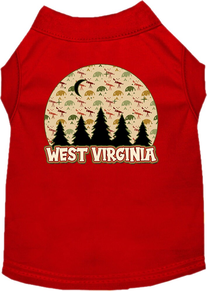 Pet Dog & Cat Screen Printed Shirt for Medium to Large Pets (Sizes 2XL-6XL), "West Virginia Under The Stars"