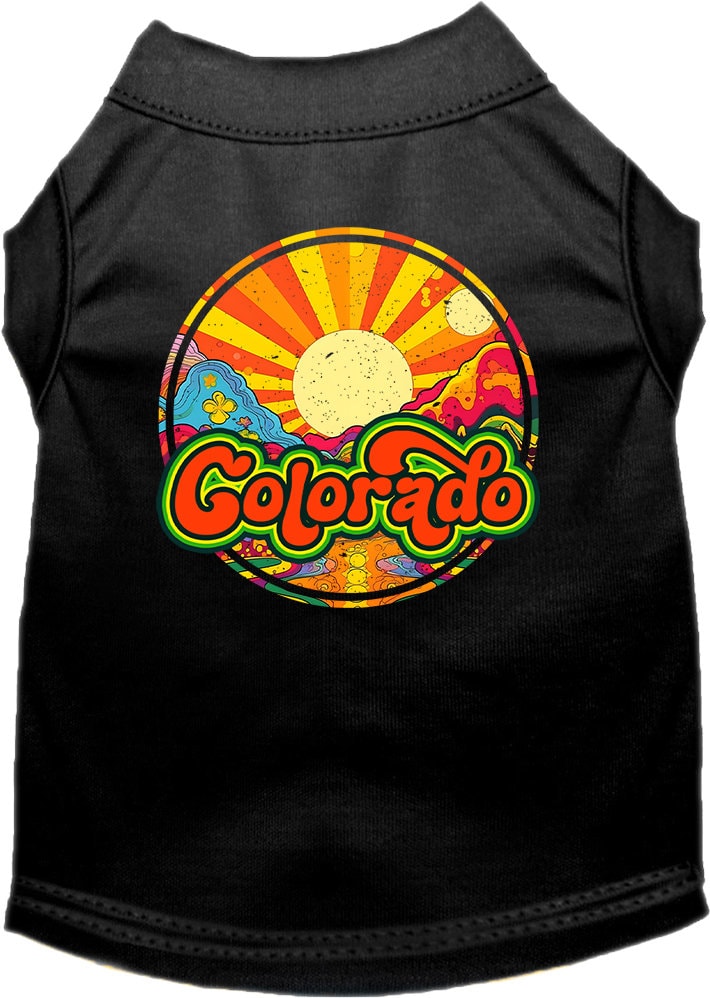 Pet Dog & Cat Screen Printed Shirt for Small to Medium Pets (Sizes XS-XL), "Colorado Mellow Mountain"