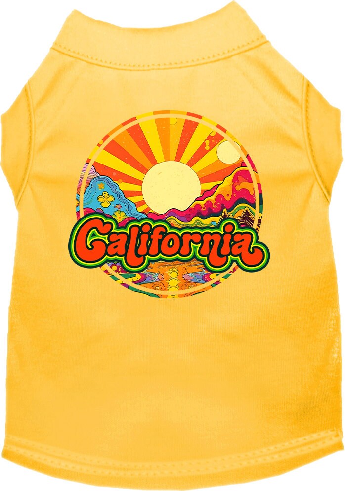 Pet Dog & Cat Screen Printed Shirt for Small to Medium Pets (Sizes XS-XL), "California Mellow Mountain"