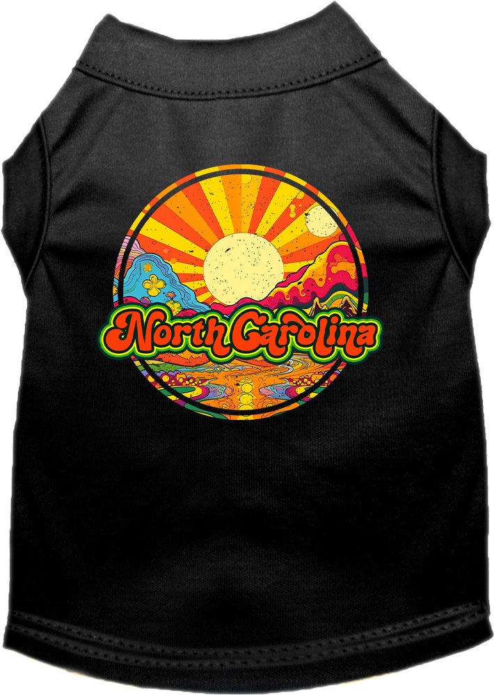 Pet Dog & Cat Screen Printed Shirt for Medium to Large Pets (Sizes 2XL-6XL), "North Carolina Mellow Mountain"