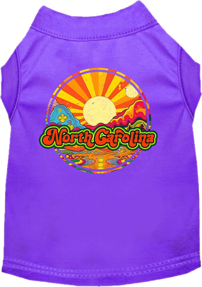 Pet Dog & Cat Screen Printed Shirt for Small to Medium Pets (Sizes XS-XL), "North Carolina Mellow Mountain"