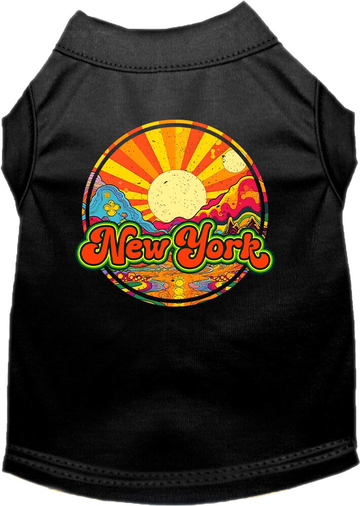 Pet Dog & Cat Screen Printed Shirt for Small to Medium Pets (Sizes XS-XL), "New York Mellow Mountain"