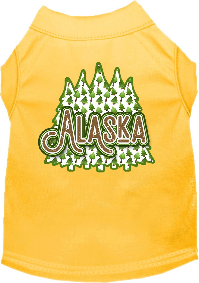 Pet Dog & Cat Screen Printed Shirt for Medium to Large Pets (Sizes 2XL-6XL), "Alaska Woodland Trees"