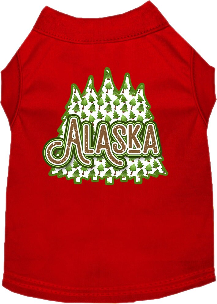 Pet Dog & Cat Screen Printed Shirt for Medium to Large Pets (Sizes 2XL-6XL), "Alaska Woodland Trees"