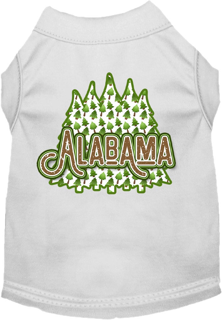 Pet Dog & Cat Screen Printed Shirt for Medium to Large Pets (Sizes 2XL-6XL), "Alabama Woodland Trees"