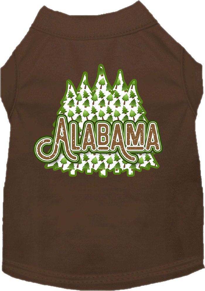 Pet Dog & Cat Screen Printed Shirt for Medium to Large Pets (Sizes 2XL-6XL), "Alabama Woodland Trees"