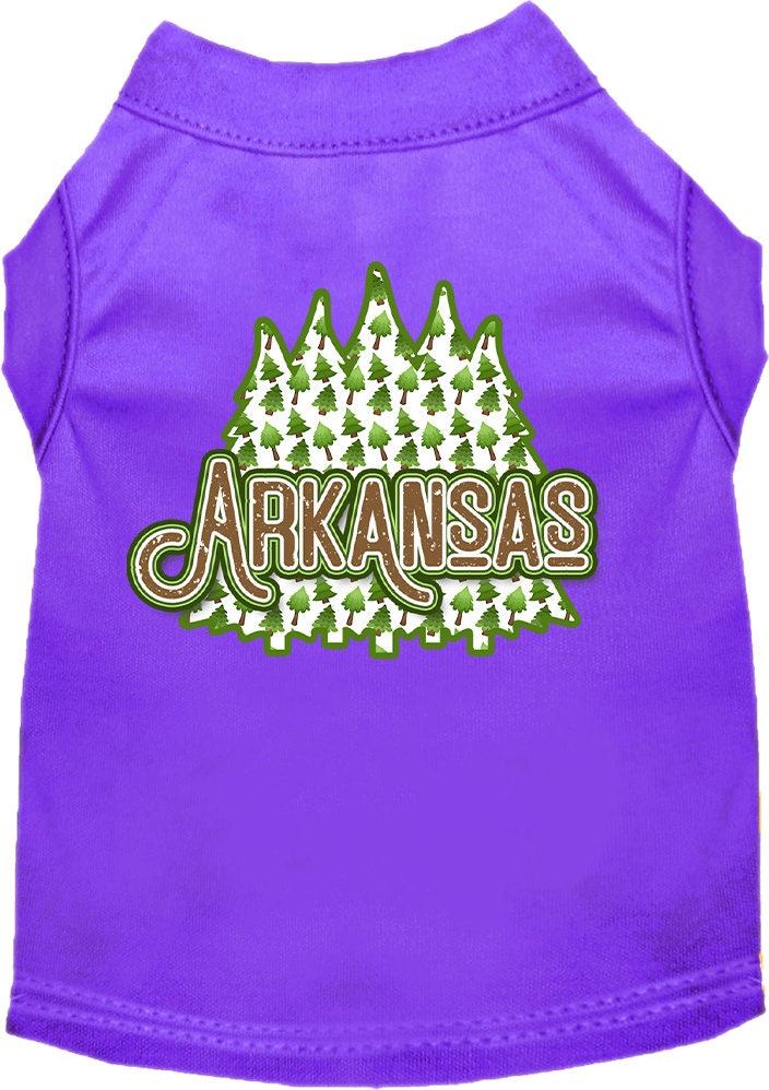 Pet Dog & Cat Screen Printed Shirt for Medium to Large Pets (Sizes 2XL-6XL), "Arkansas Woodland Trees"