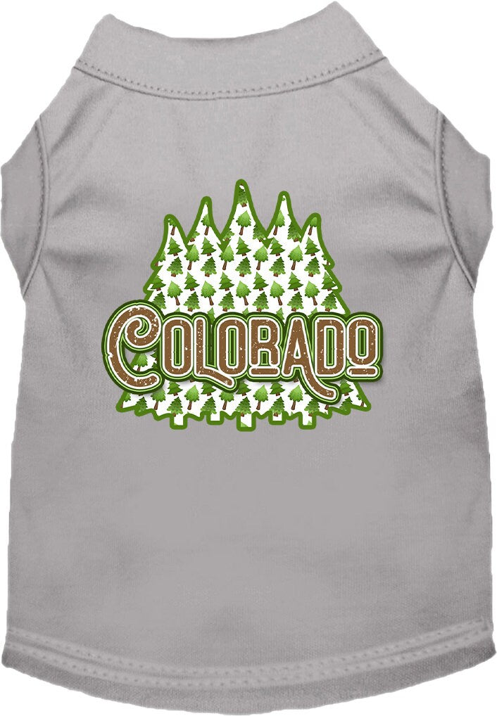 Pet Dog & Cat Screen Printed Shirt for Medium to Large Pets (Sizes 2XL-6XL), "Colorado Woodland Trees"