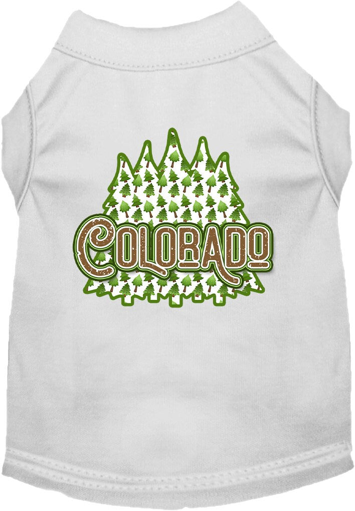 Pet Dog & Cat Screen Printed Shirt for Medium to Large Pets (Sizes 2XL-6XL), "Colorado Woodland Trees"