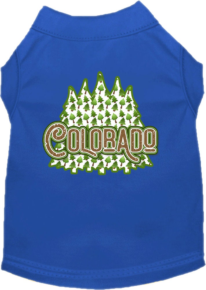 Pet Dog & Cat Screen Printed Shirt for Medium to Large Pets (Sizes 2XL-6XL), "Colorado Woodland Trees"