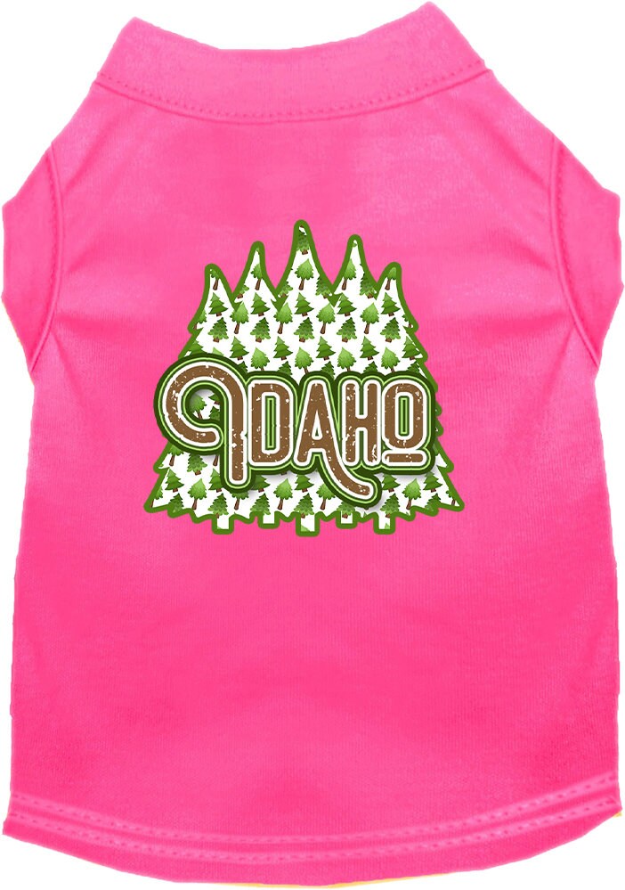 Pet Dog & Cat Screen Printed Shirt for Medium to Large Pets (Sizes 2XL-6XL), "Idaho Woodland Trees"