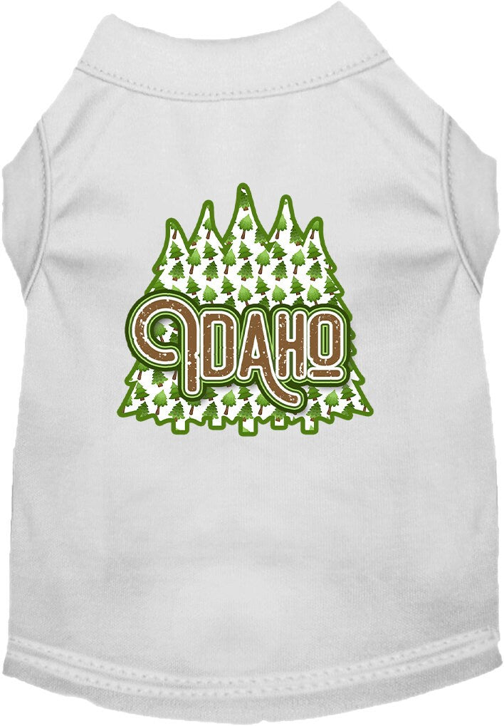 Pet Dog & Cat Screen Printed Shirt for Small to Medium Pets (Sizes XS-XL), "Idaho Woodland Trees"