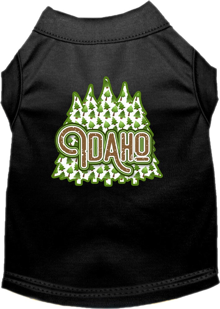 Pet Dog & Cat Screen Printed Shirt for Small to Medium Pets (Sizes XS-XL), "Idaho Woodland Trees"